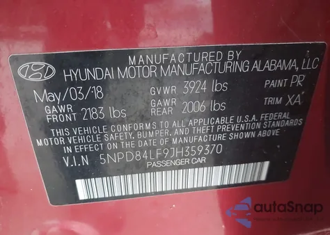 2018 Hyundai Elantra Value Edition from USA, damaged, VIN 5NPD84LF9JH359370